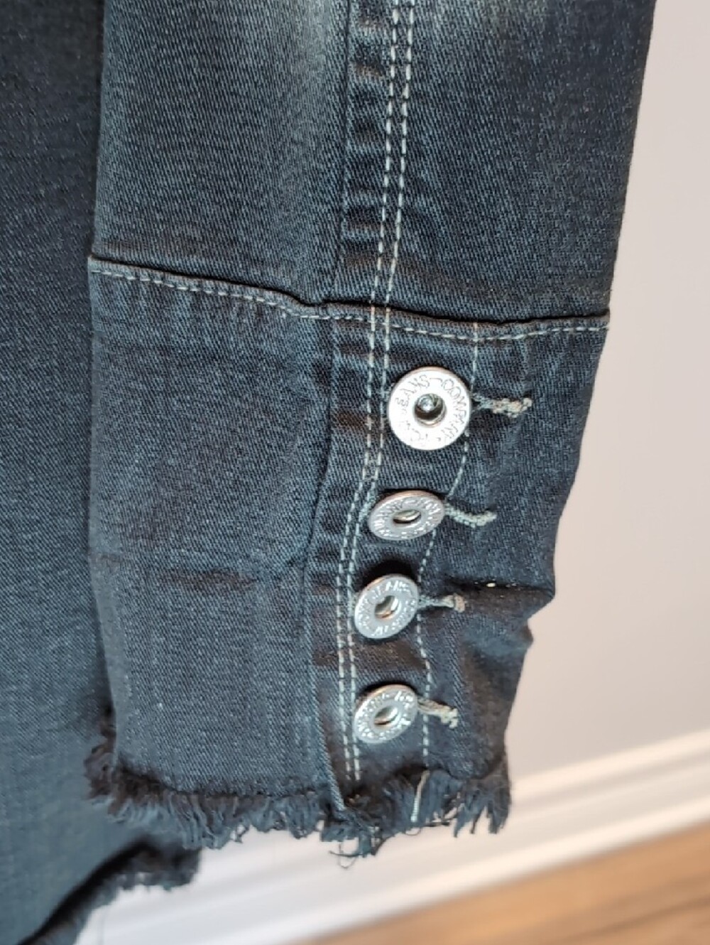 Y2K Foxy Jeans Fitted Washed Black Denim Bodycon Dress Medium - Picture 7 of 9
